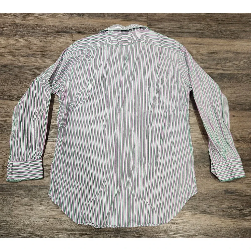 Polo Ralph Lauren Striped‎ Classic Fit Button Down Shirt Purple Green 15 1/2